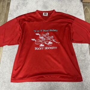 Rocky Hockey Shirt Adult Mens XL Red 3 On 3 Pond Hockey K1 Sportswear Jersey